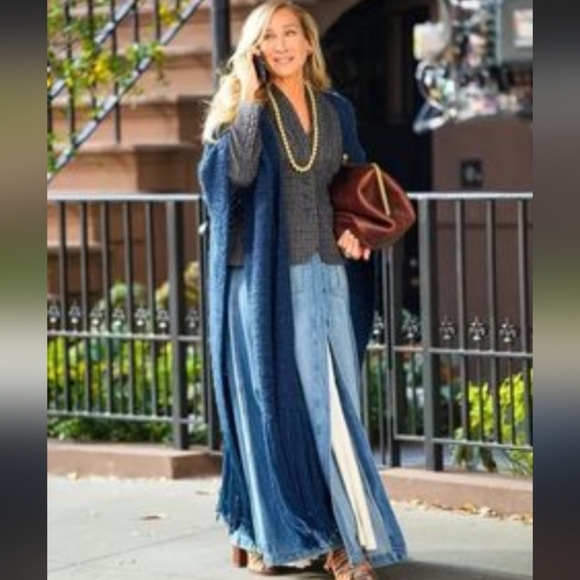 Liz Claiborne Vintage 70s Denim Preppy Button Down Bohemian Academia Midi Skirt - Picture 6 of 6